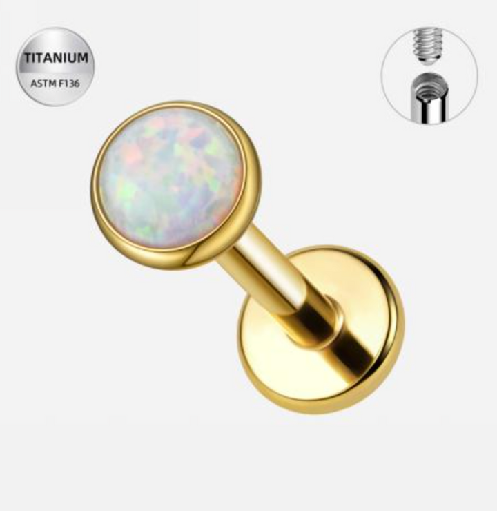 Titanium Faux Pearlescent Flat Back Stud