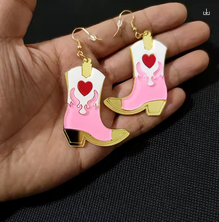 Cowgirl Boots Drop Earrings