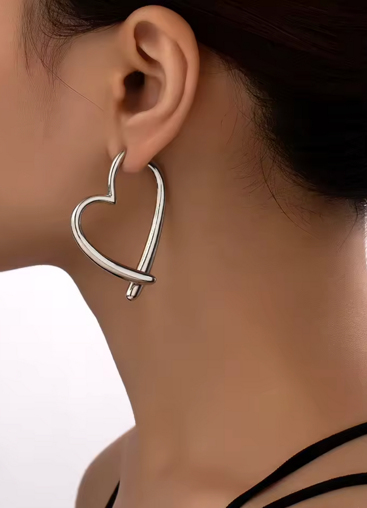 Dangling Lightweight  Large Heart Earrings