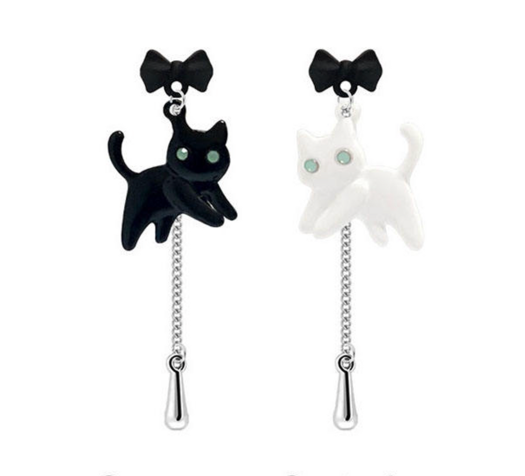 Cute Cat Ear Drop Studs.