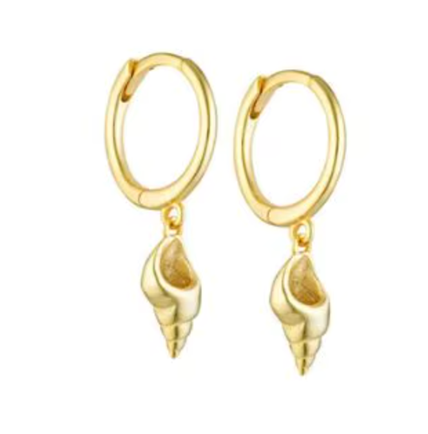 Sterling Silver Drop Shell Earrins