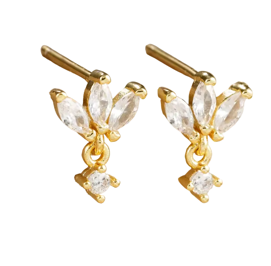 Stainless Steel Horse Eye Zircon Small Stud Earrings