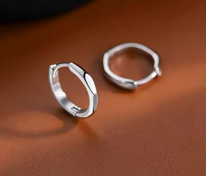 925 Sterling Silver Small 'n' Dinky Geometric Round  Earrings