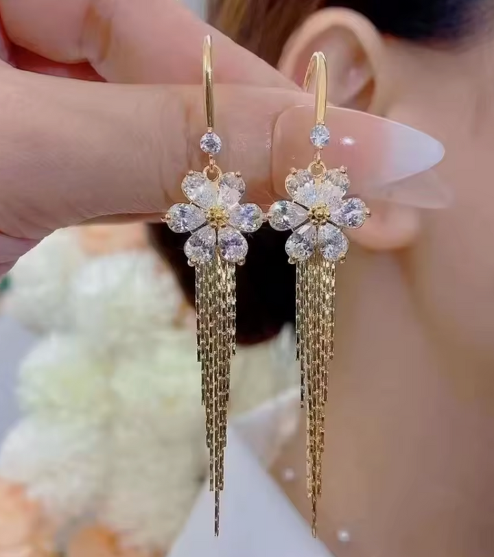 Dangle Earrings with Fringe Details