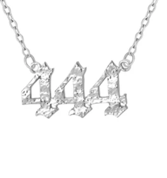 Stainless Steel CZ Angel Number Necklace 444