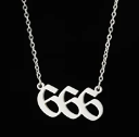 Stainless Steel Angel Number Necklace CZ 666