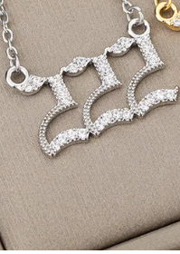 Stainless Steel CZ Angel Number Necklace 222