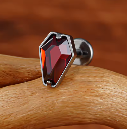 Titanium Coffin Shaped CZ Flat Back