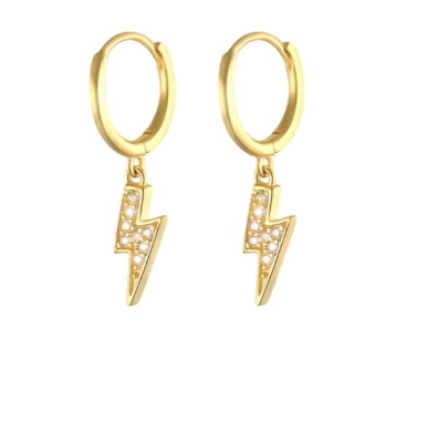 Lightning Strike Clicker Hoop Earrings