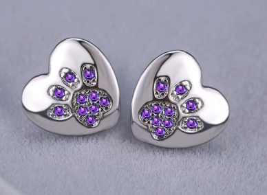 Paw Print Ear Studs