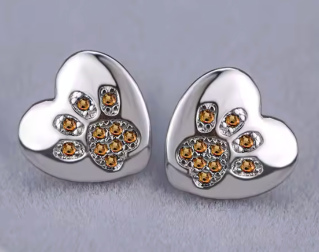 Paw Print Ear Studs