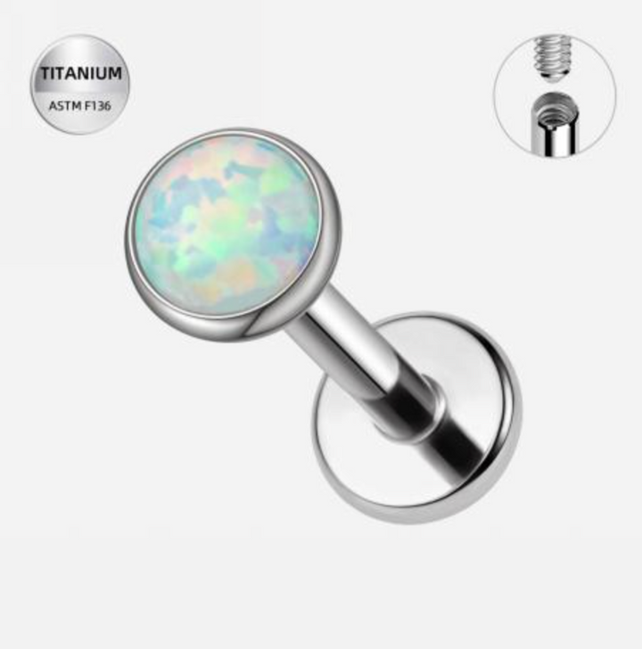 Titanium Faux Pearlescent Flat Back Stud