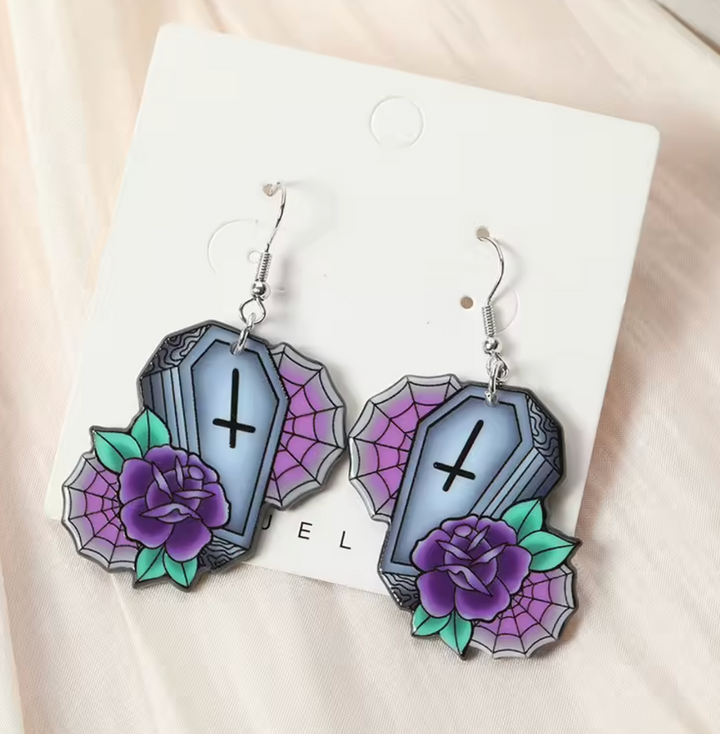 Gothic Coffin Drop Earrings