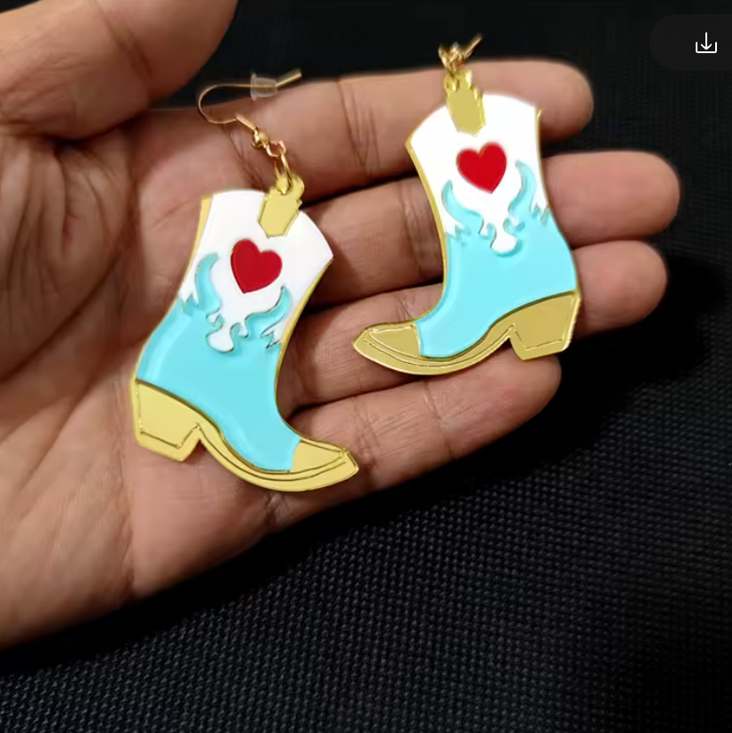 Cowgirl Boots Drop Earrings