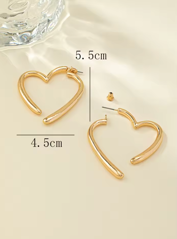 Dangling Lightweight  Large Heart Earrings