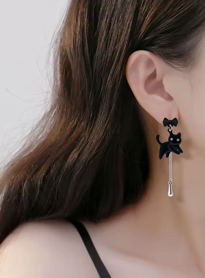Cute Cat Ear Drop Studs.