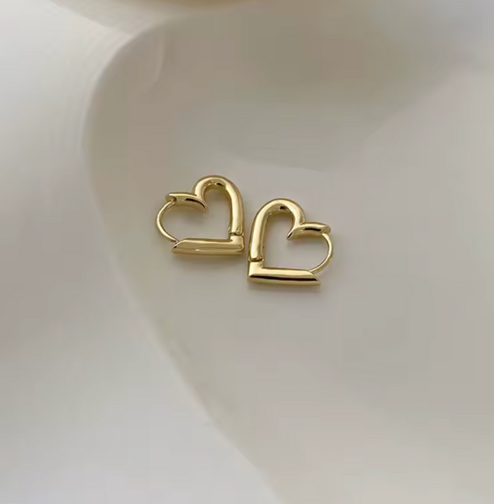 Sterling Silver Heart Clicker Earrings