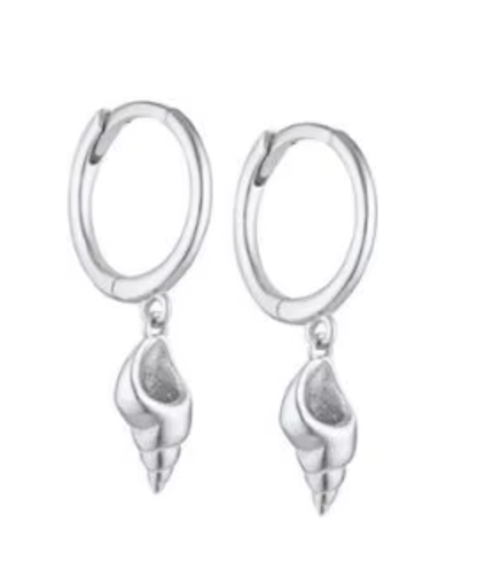 Sterling Silver Drop Shell Earrins