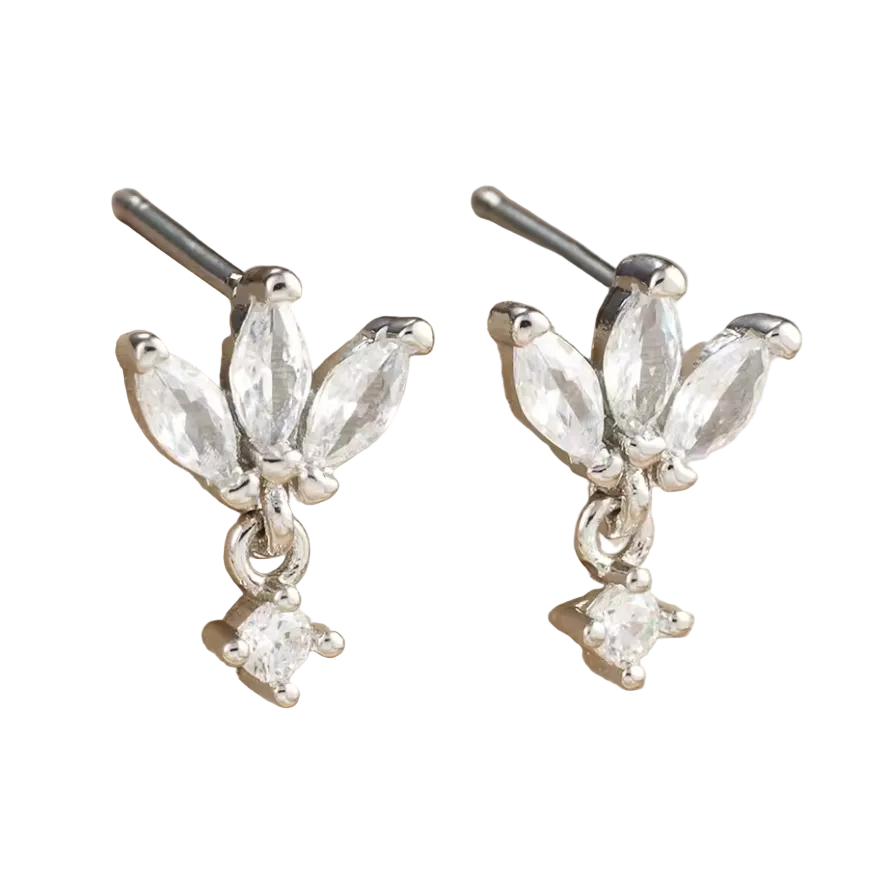 Stainless Steel Horse Eye Zircon Small Stud Earrings