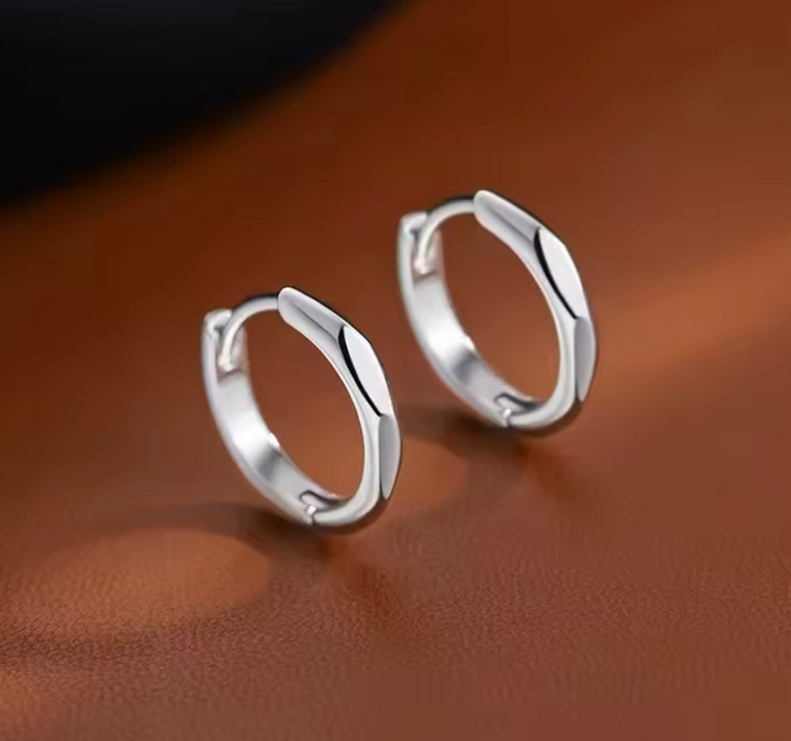 925 Sterling Silver Small 'n' Dinky Geometric Round  Earrings