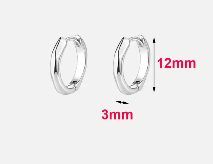 925 Sterling Silver Small 'n' Dinky Geometric Round  Earrings