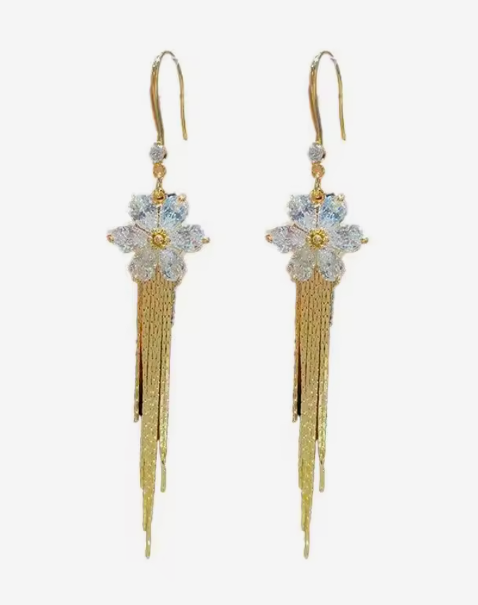 Dangle Earrings with Fringe Details