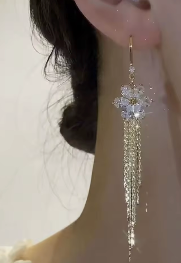 Dangle Earrings with Fringe Details
