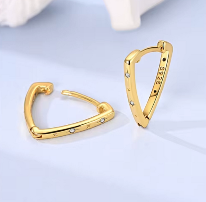Sterling Silver Shooting Star Tringle Clicker Earrings