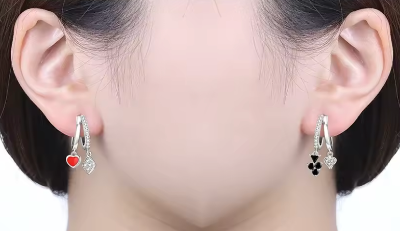 Sterling Silver Casino Drop Earrings