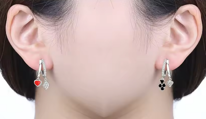 Sterling Silver Casino Drop Earrings