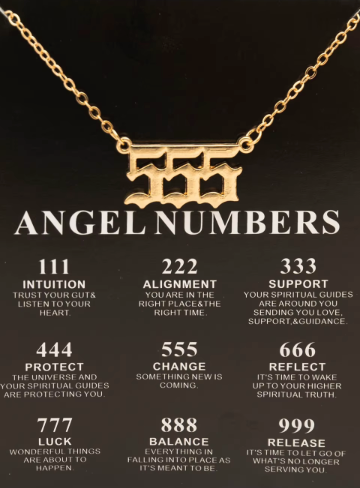 Stainless Steel CZ Angel Number 555 Necklace
