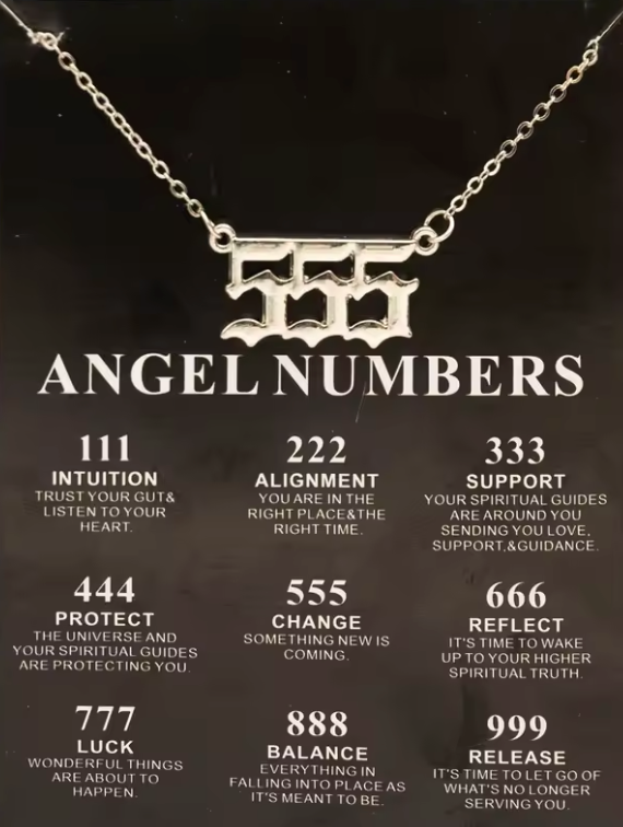 Stainless Steel CZ Angel Number 555 Necklace