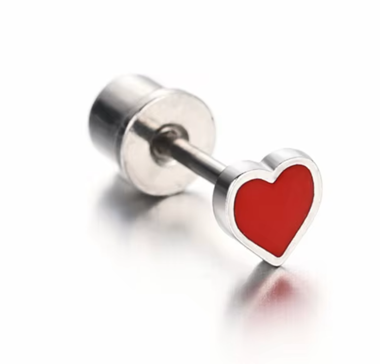 Stainless Steel Small Card Suit Stud