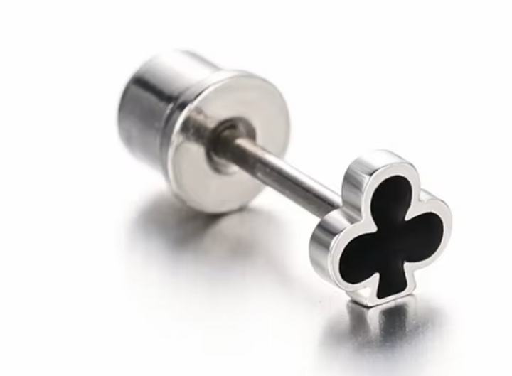 Stainless Steel Small Card Suit Stud