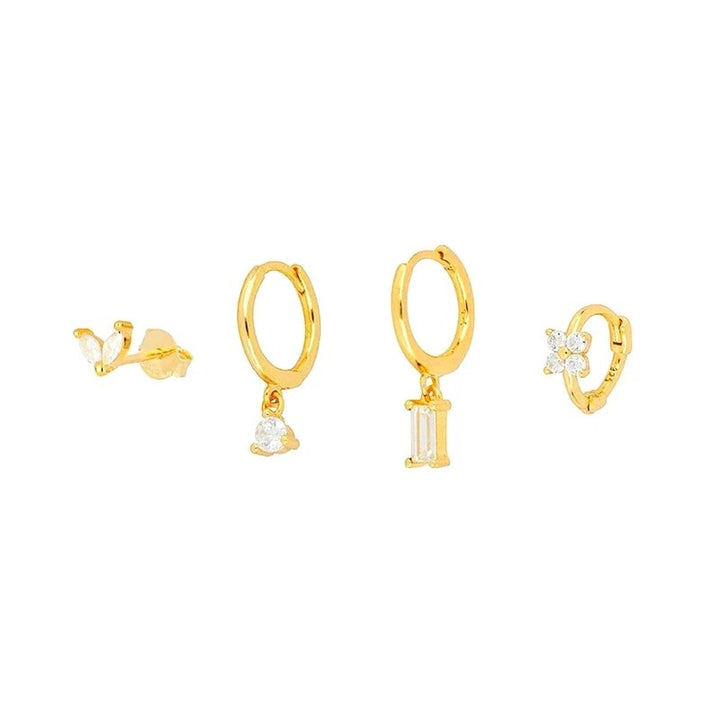 18 k Gold Plated Crystal Stacked Set