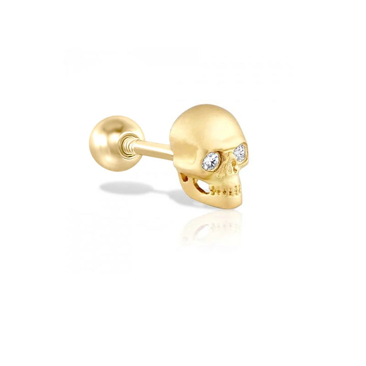 Skull Cz Crystal Eye Ball Back Stud.