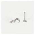 Crescent Moon and Star Crystal Set Labret Stud